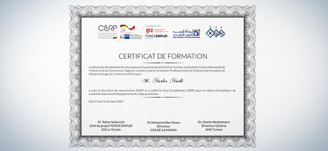 impression certificat de formation