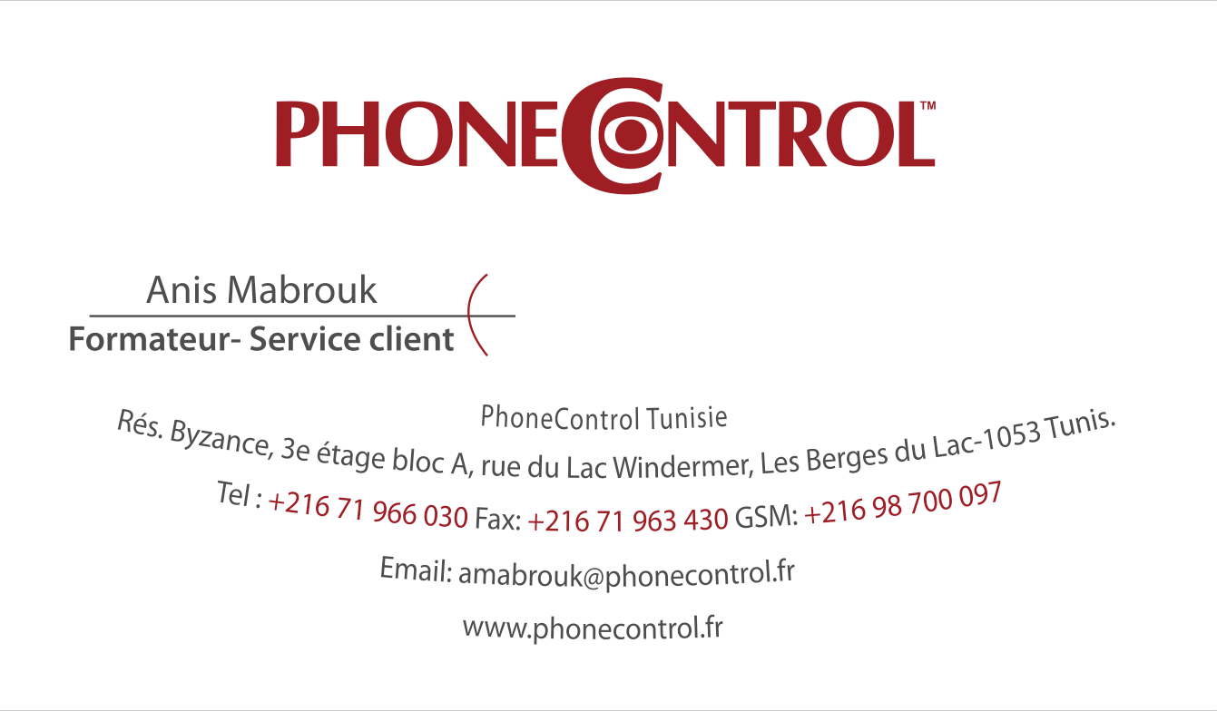 conception Cartes de visites Phonecontrol