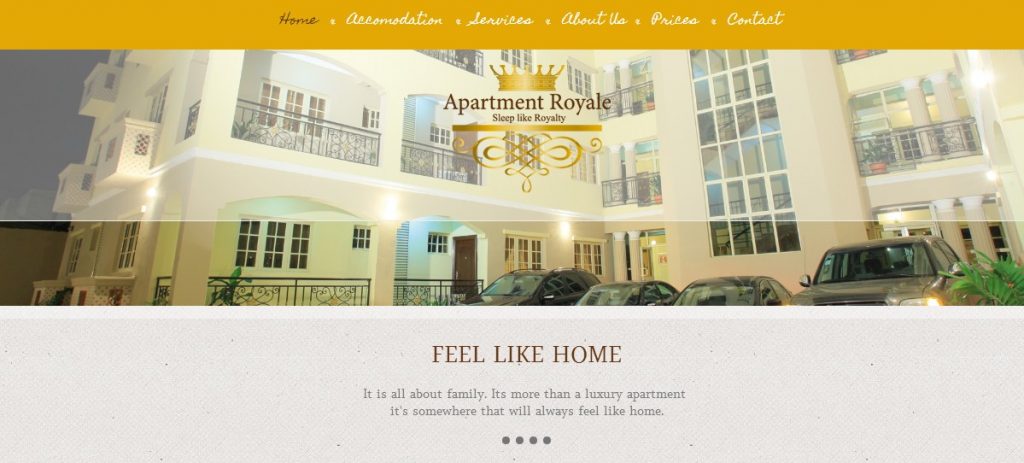 Conception Site web Apartment Royale