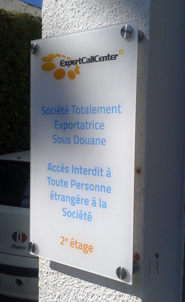 Plaquette signalétique expertcallcenter