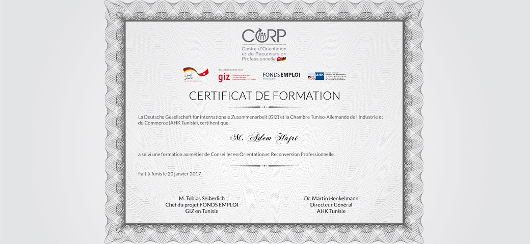 Certificat de formation CORP