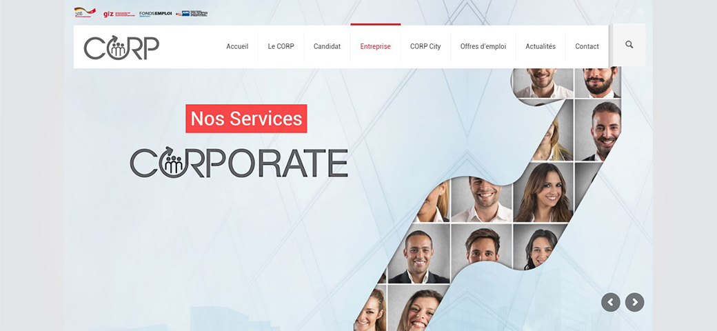 Page entreprise et recrutement CORP