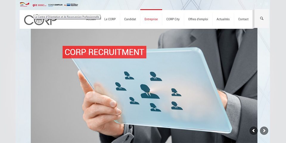 Page entreprise et recrutement CORP