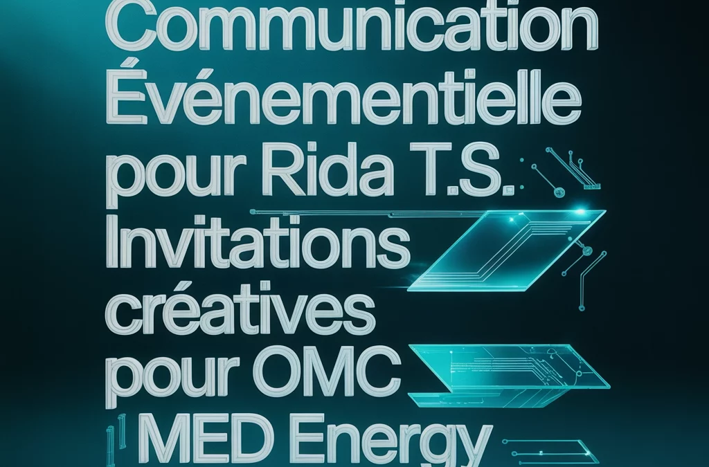 Communication événementielle pour RIDA T.S. : Invitations créatives pour OMC MED ENERGY