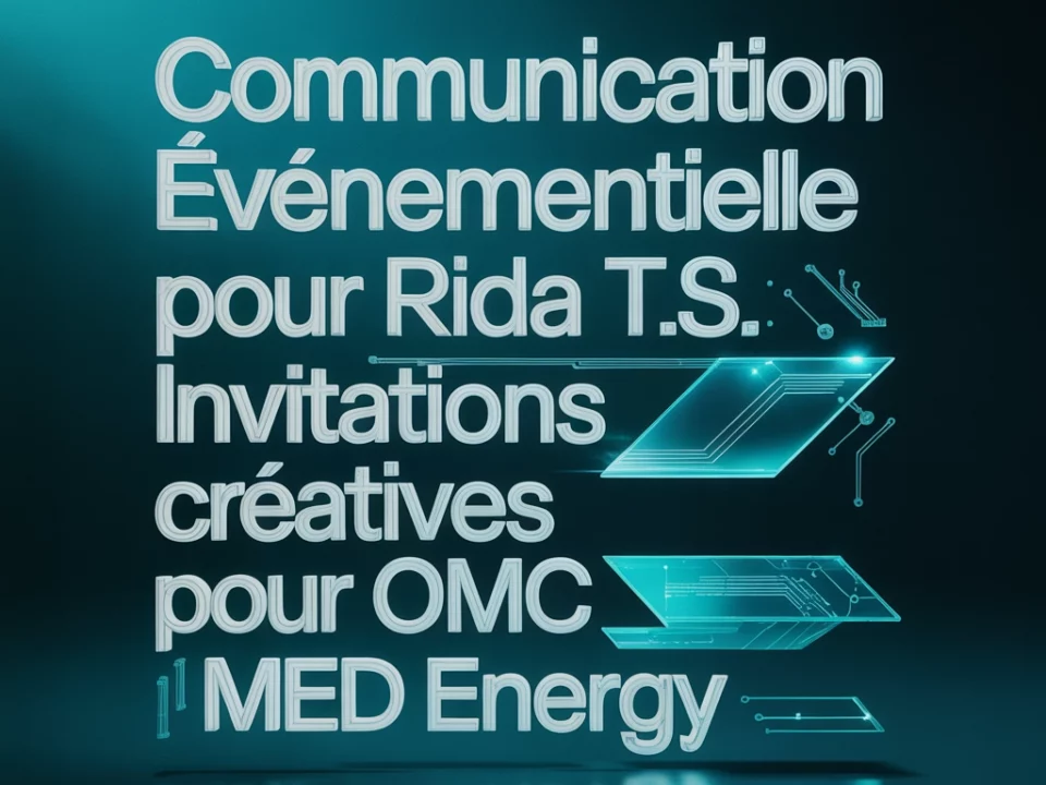 Communication événementielle pour RIDA T.S. : Invitations créatives pour OMC MED ENERGY