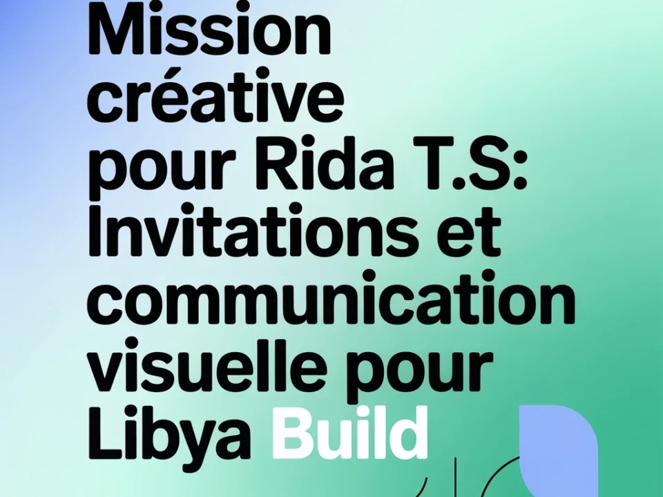 Mission créative pour RIDA T.S. : Invitations et communication visuelle pour Libya Build